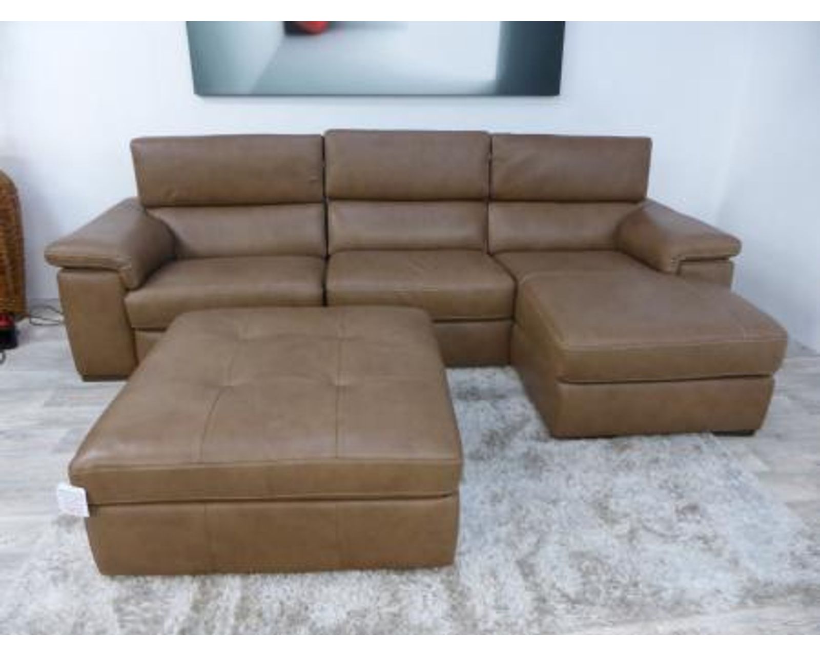 Solare B817 Power Reclining Sectional (+50 leathers) - Sectional Layout B - Solare B817 Top Grain Leather Power Reclining Sectional 