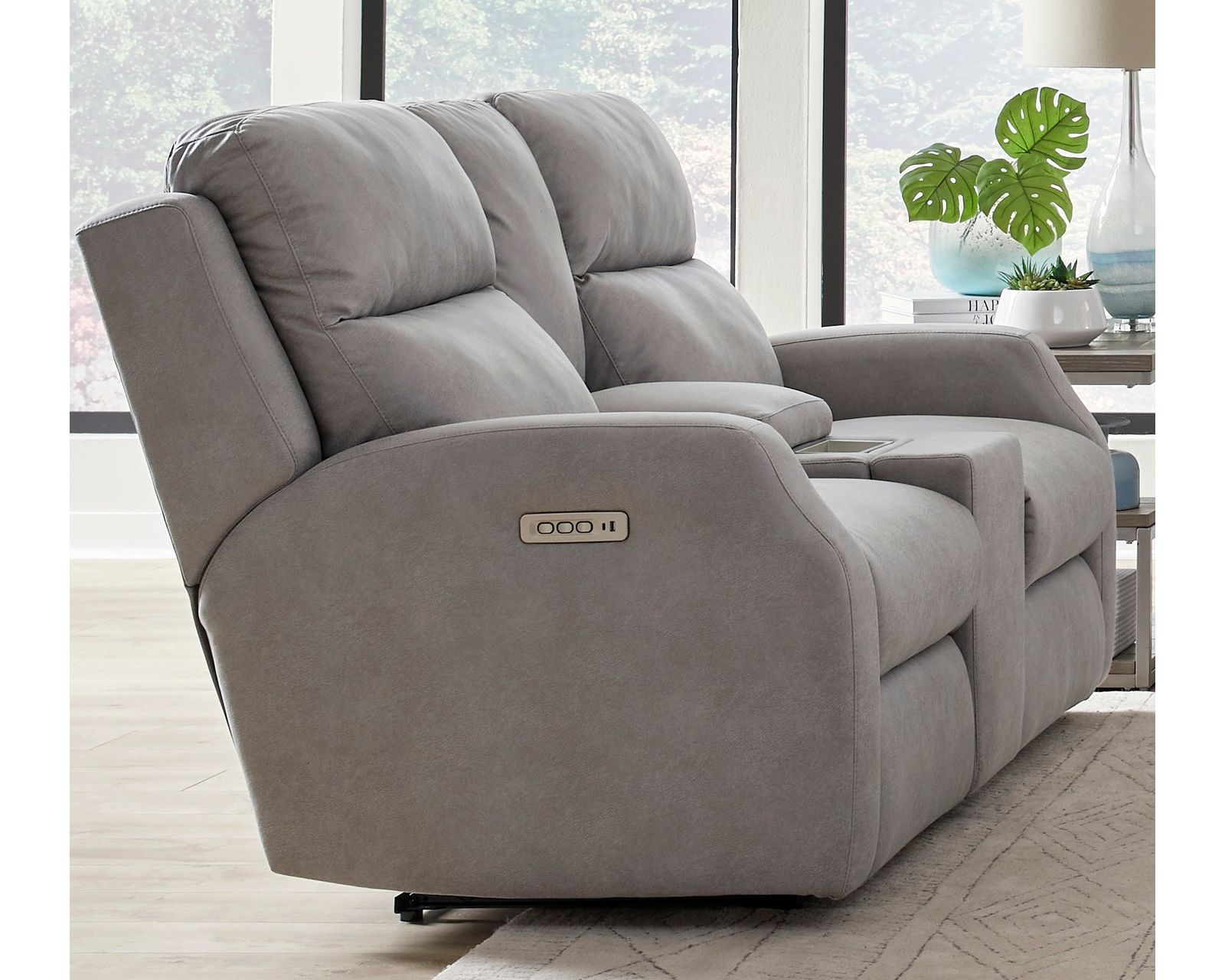 Kendall 393 Triple Power Recliner (+140 colors) - Kendall Triple Power Reclining Console Loveseat
