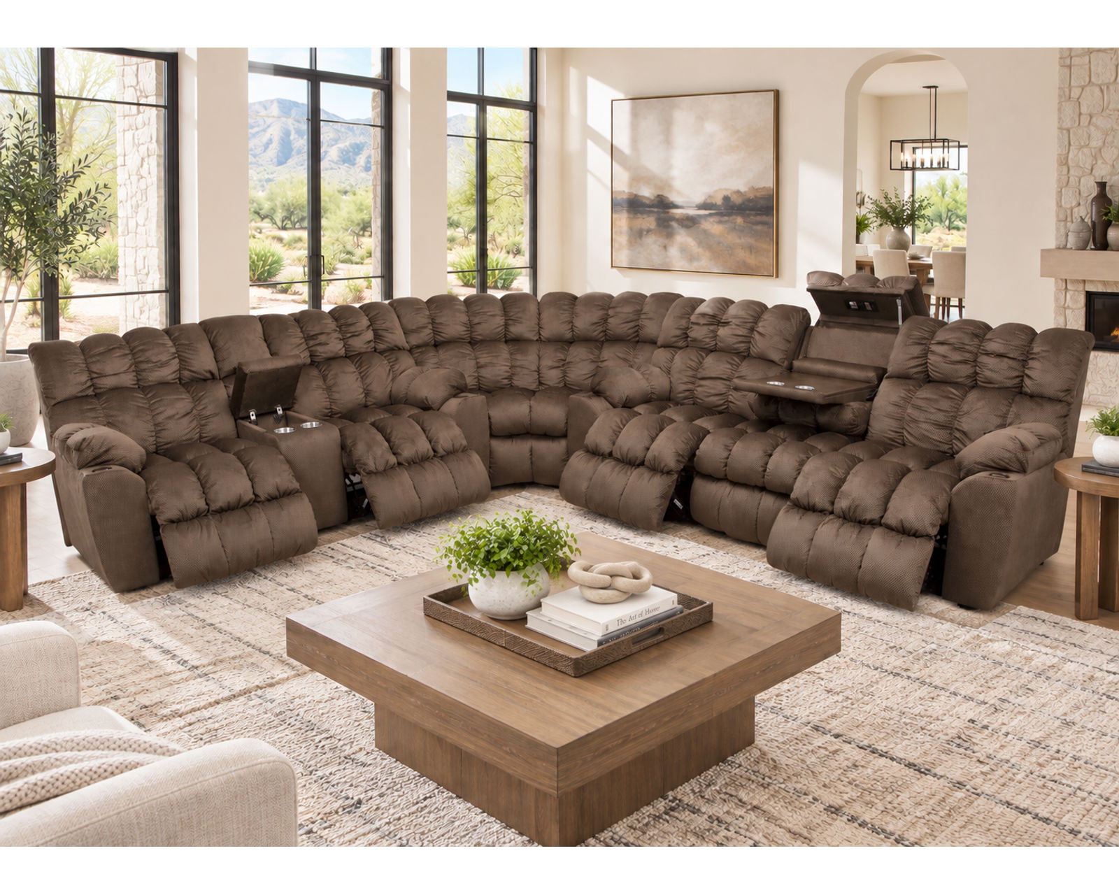 Brayden 440 Three-Piece Reclining Sectional with Dropdown Table - Lights and Much More - Designed to Recline. Engineered to Last.