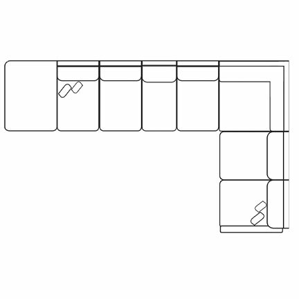 Layout J: Five Piece Sectional 183.5" x 100" (2 USB Chargers)