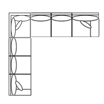 Layout H: Three Piece Sectional 117" x 117"