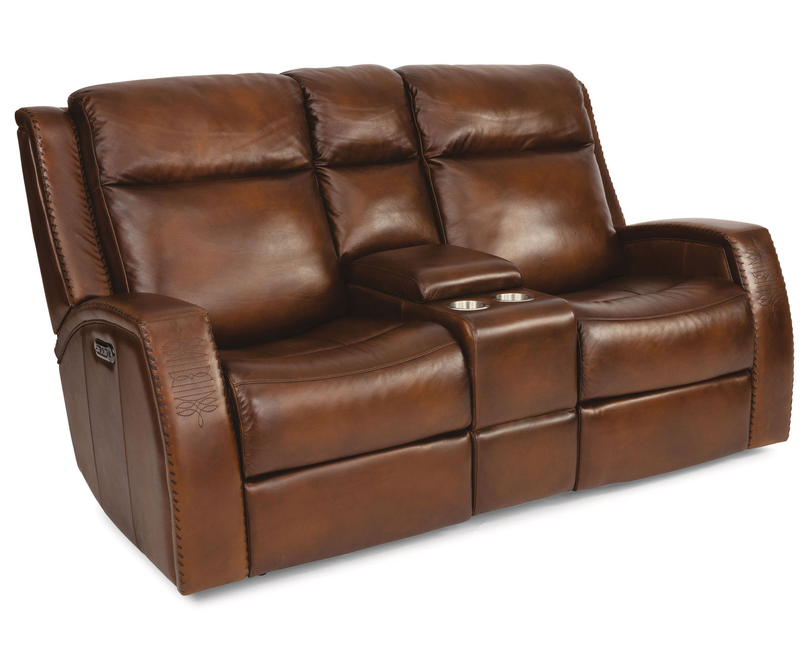 Mustang Power Reclining Loveseat with Console and Power Headrests (in stock)