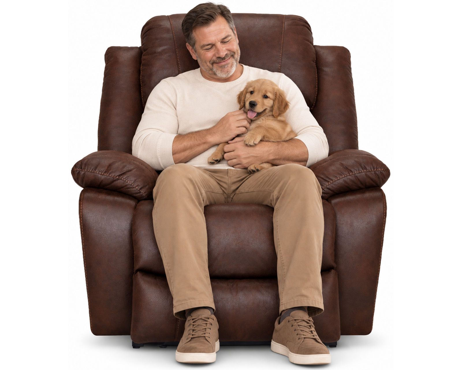 Caesar 9534 500 lb. Oversized Big Man's Rocker Recliner Brown  (Commanding Size. Heavy-Duty Strength. Built for 500 lbs) - Commanding Size. Heavy-Duty Strength. Built for 500 lbs