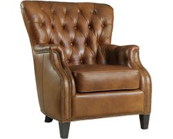 Hamrick Leather Club Chair with Nailhead Trim (In stock)