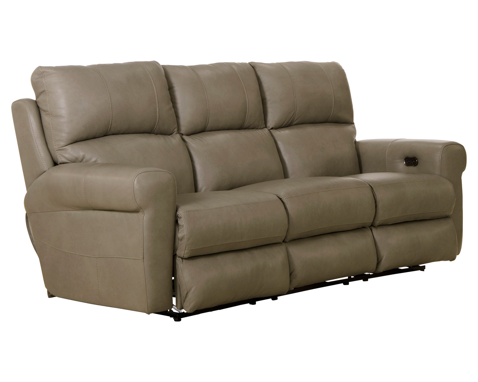 Torretta 86" Lay Flat Power Reclining Leather Sofa Premium Italian Leather, Bed-Like Lay Flat Comfort (2 colors) - Shown in Italian Leather Color Putty