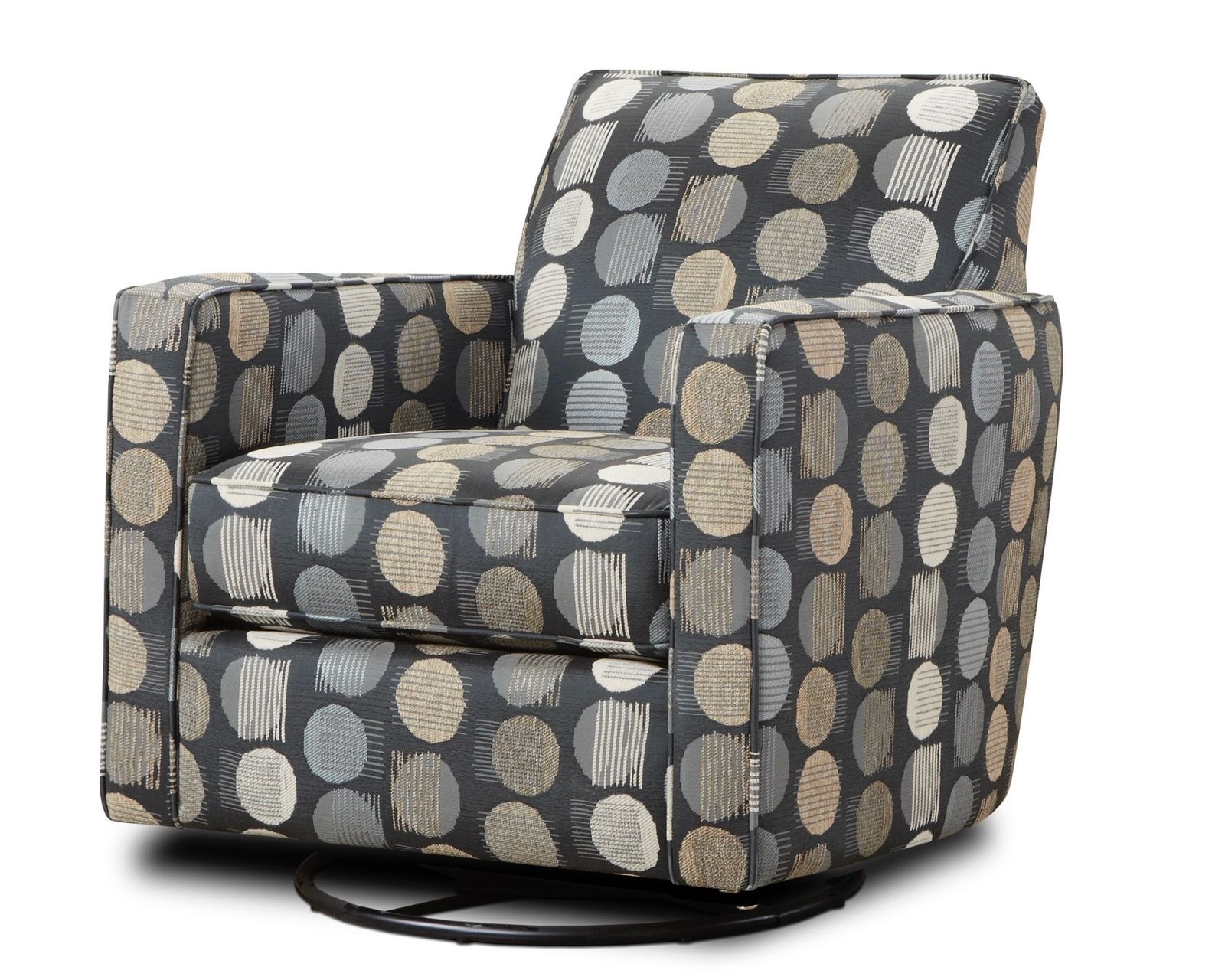 Handwoven Linen Three Piece Sectional (includes pillows) 122" x 122" - Magnitude Steel Swivel Glider Chair