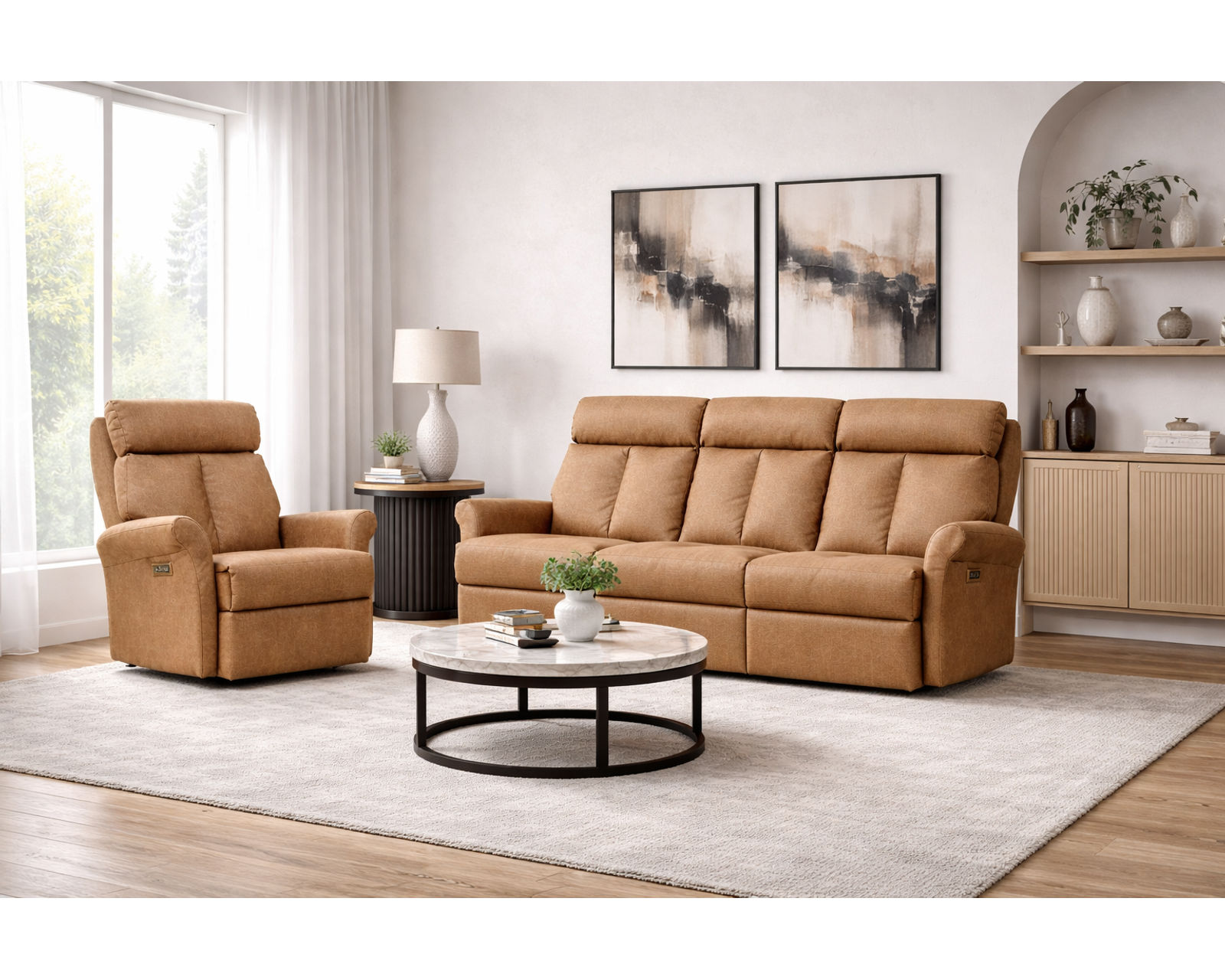 Lisiana 75" Reclining Sofa (+140 leathers) - Premium Comfort Without Compromise