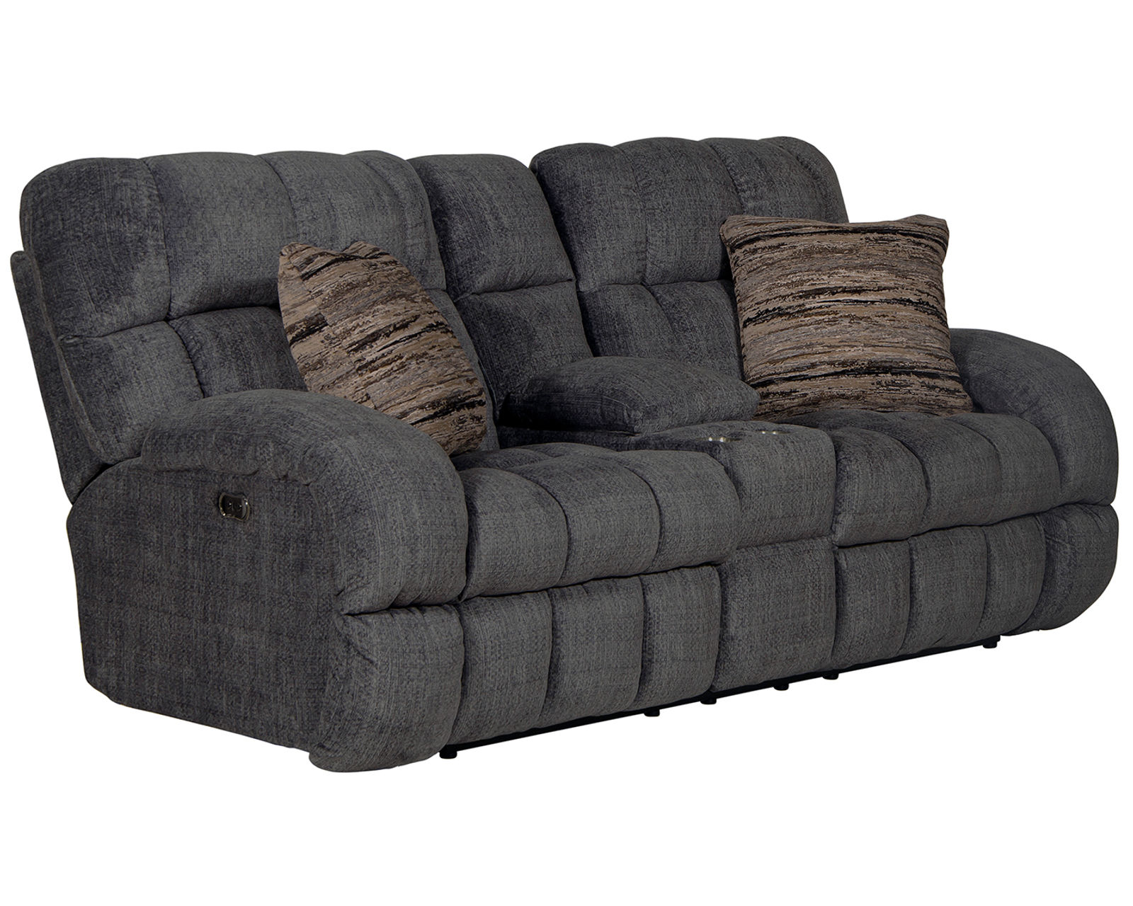 Ashland 93" Power Lay Flat Wide Seat Double Reclining Sofa (2 colors) - Shown in Fabric Color Granite