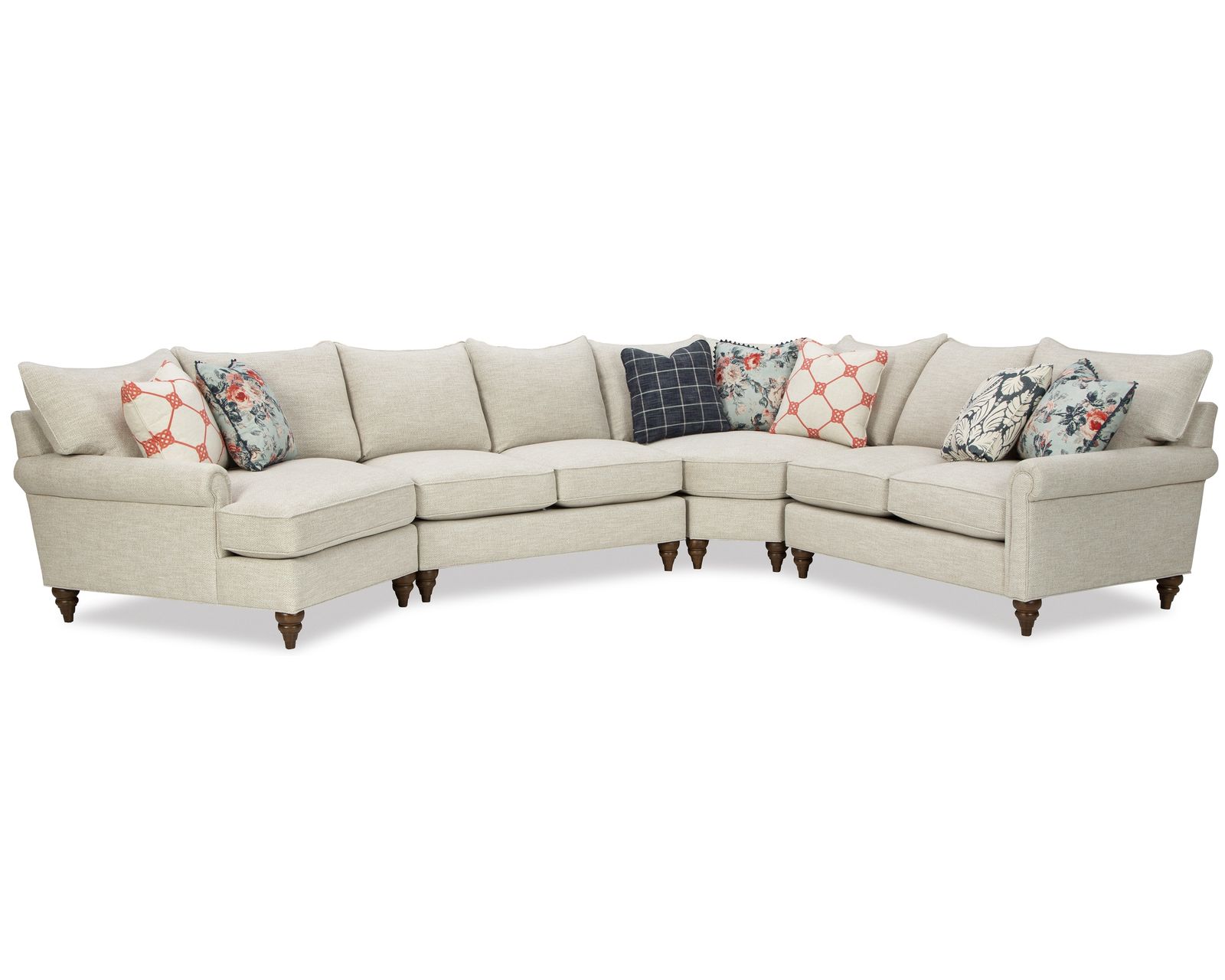 Paula Deen 123 Your Way Sectional (+100 High Performance Fabrics) - Layout O: Four Piece Sectional 144" x 95"