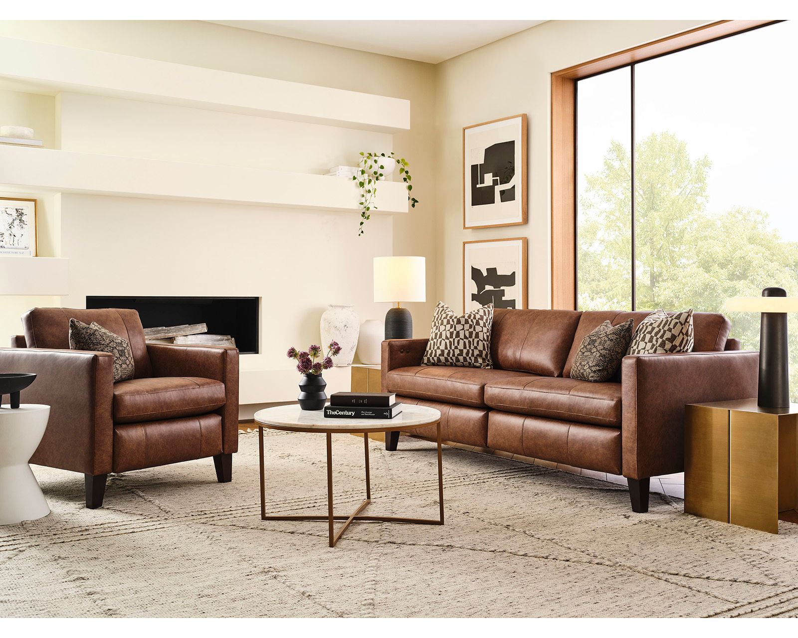 Traftly 82" Mid-Century Power Incliner Leather Sofa (+40 leathers) - Traftly Incliner Leather Sofa