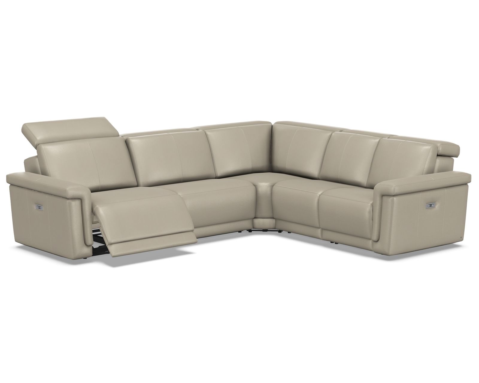 Nevin 3005 Power Headrest Power Reclining Sectional (standard and wide width) +140 leathers - Layout B: Five Piece Wide Sectional 118" x 118" (two recliners)