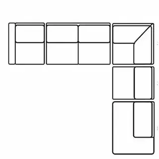 Layout H: Five Piece Sectional 137" x 120"
