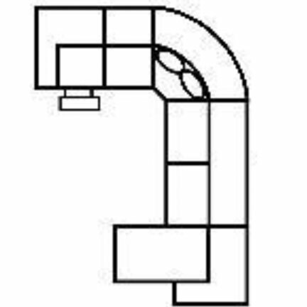 Layout G: Five Piece Reclining Sectional 105" x 148" (2 recliners)
