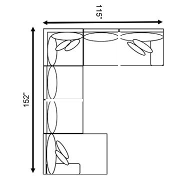 Layout D: Four Piece Sectional 152" x 115"