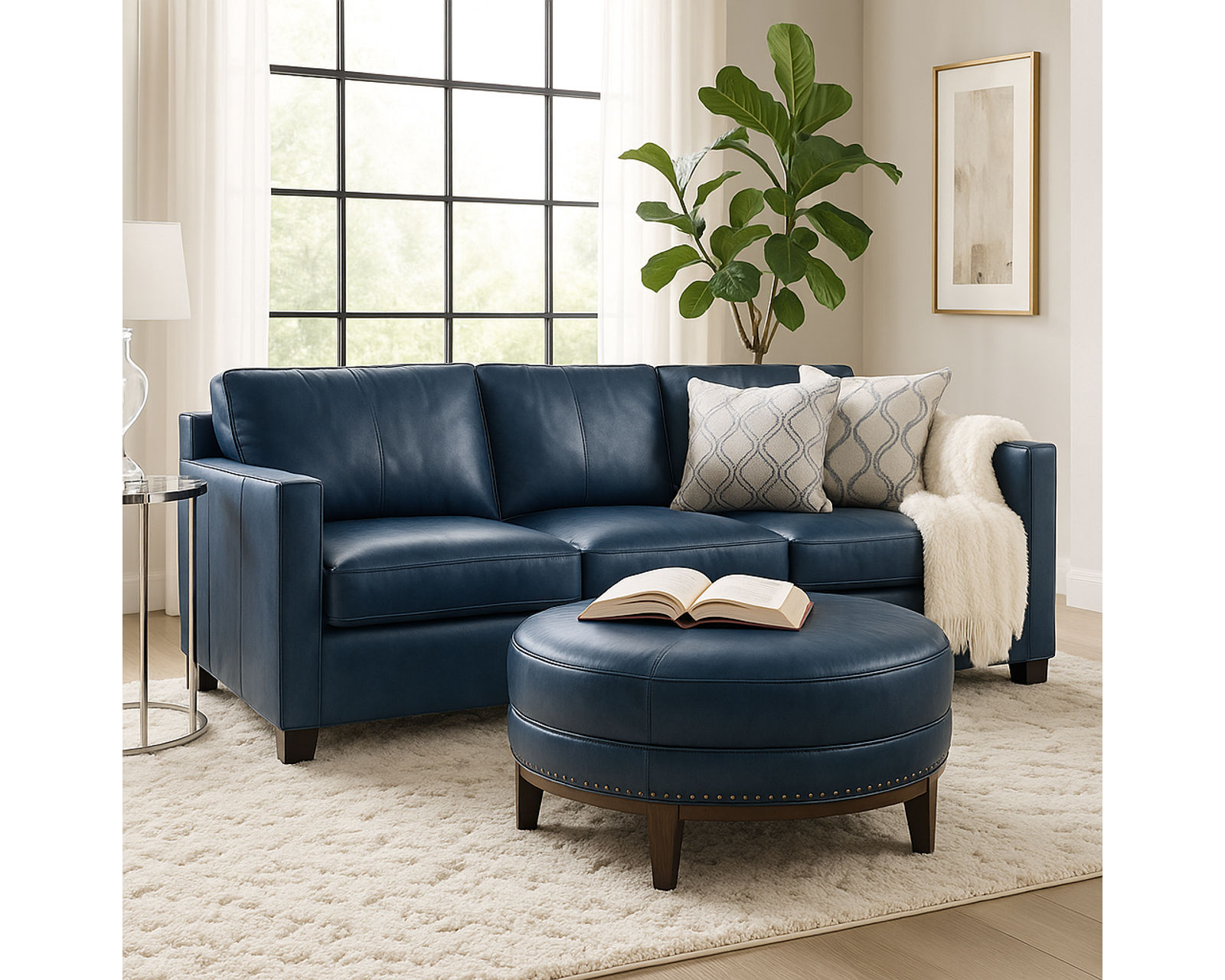 Bradington Young Eliana 634 Sofa (12 leathers) 8-Way Hand Tied - 	Eliana Stationary Sofa 8-Way Hand Tie
