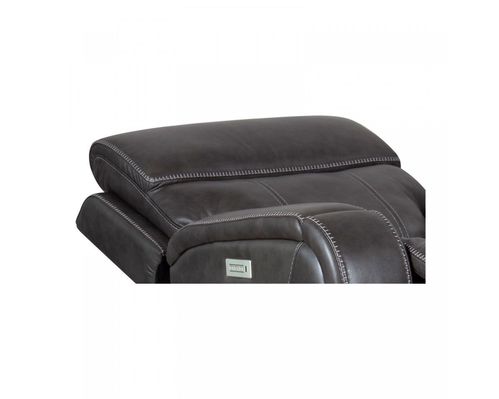 Glenwood 88" Leather Sofa w/Power Recline, Power Head Rests & Power Lumbar (Lay Flat) Steel - In stock - Glenwood Sofa w/Power Recline, Power Head Rests & Power Lumbar (Lay Flat)