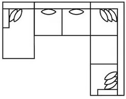 Layout F: Five Piece Sectional 65.5" x 141" x 114.5"