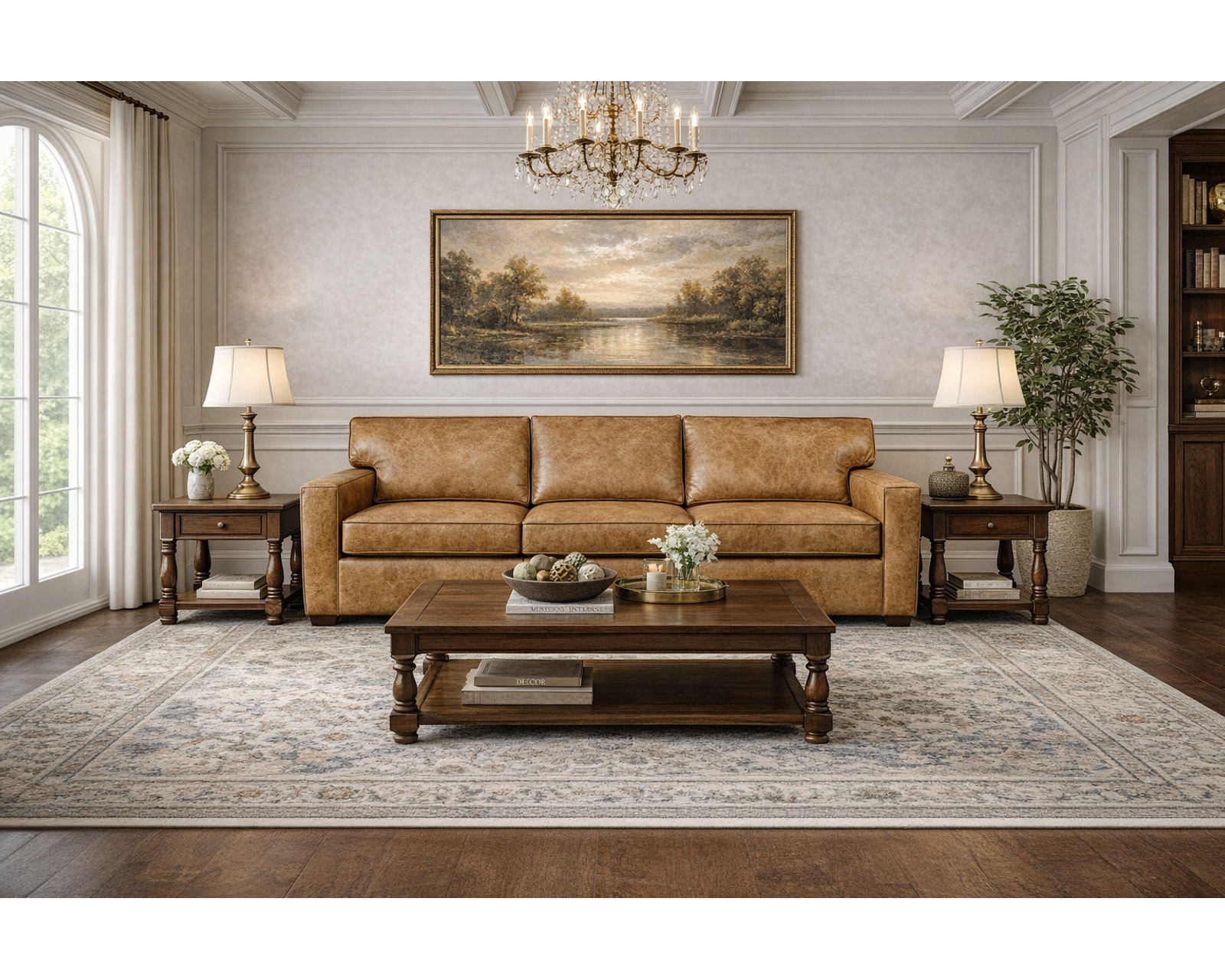 Baylor 88" Leather Sofa  (29 Top-Grain Leather Choices) - 29 Top-Grain Leather Choices