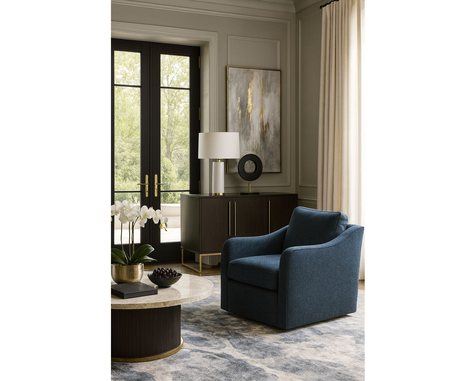 Madison 77658 Modern English Sofa (+60 fabrics) - Madison Swivel Chair