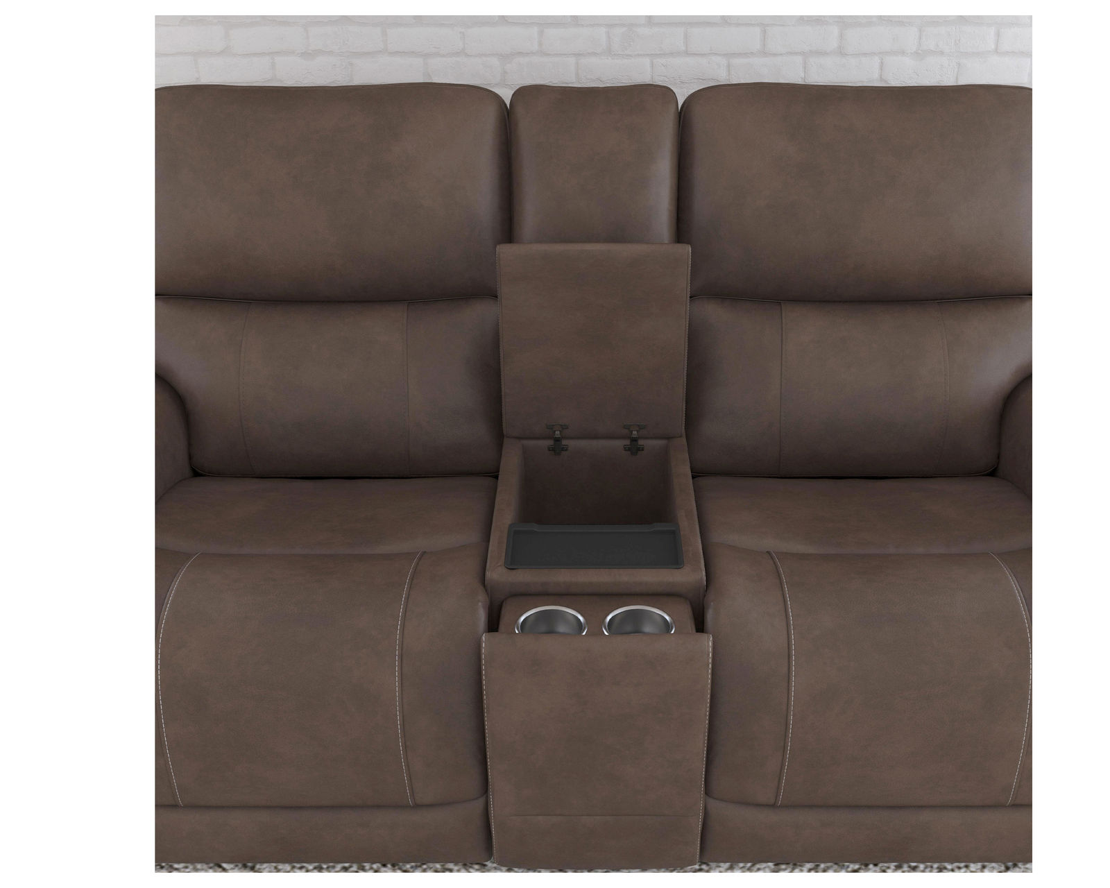 Carter 1587 Triple Power Reclining Console Loveseat (+2 colors) In stock - Zero Gravity - Center console includes metal cupholders, storage, and USB charging
