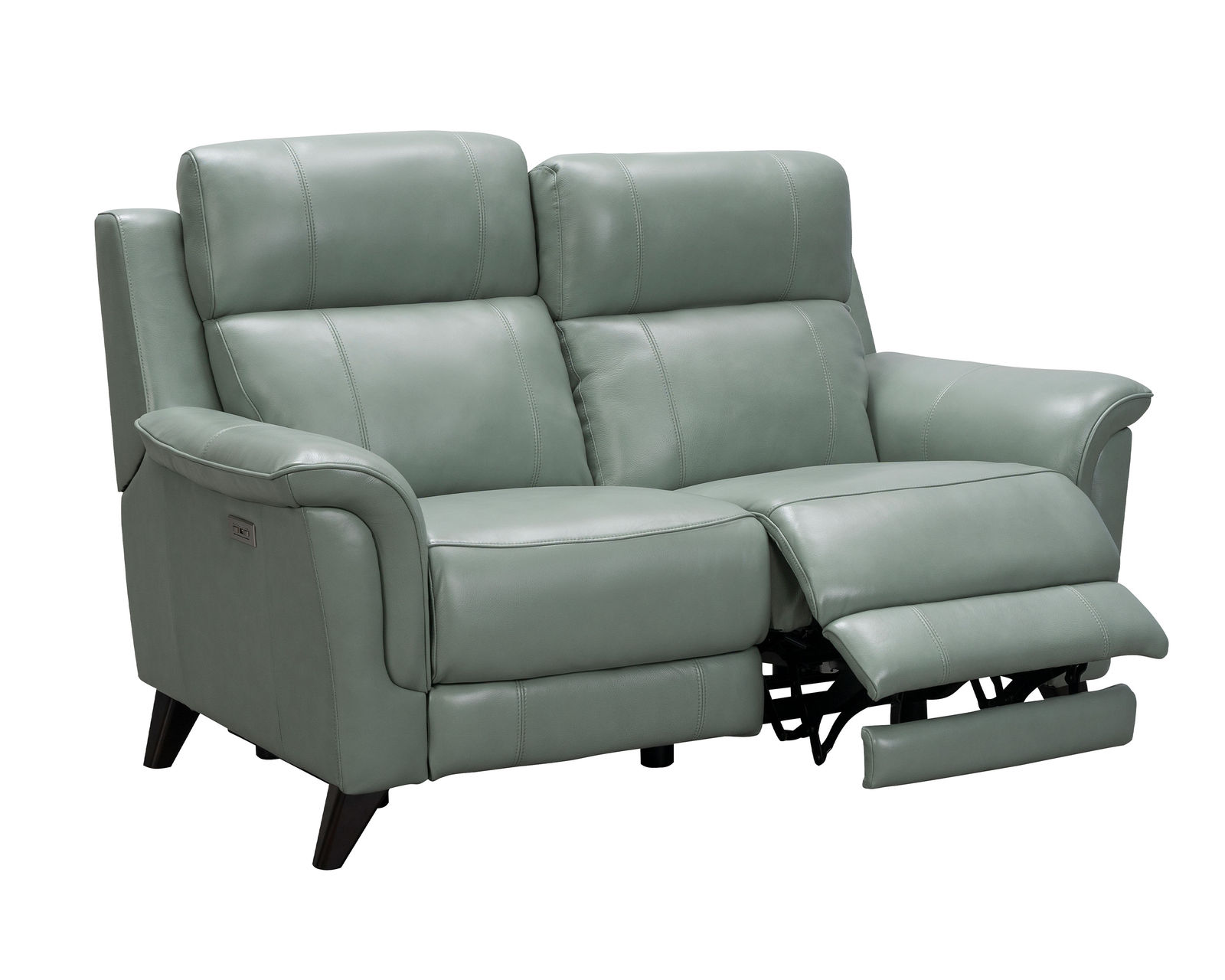 Kester 86" Leather Power Headrest Power Reclining Sofa (Mint) In stock - All leather everywhere your body touches