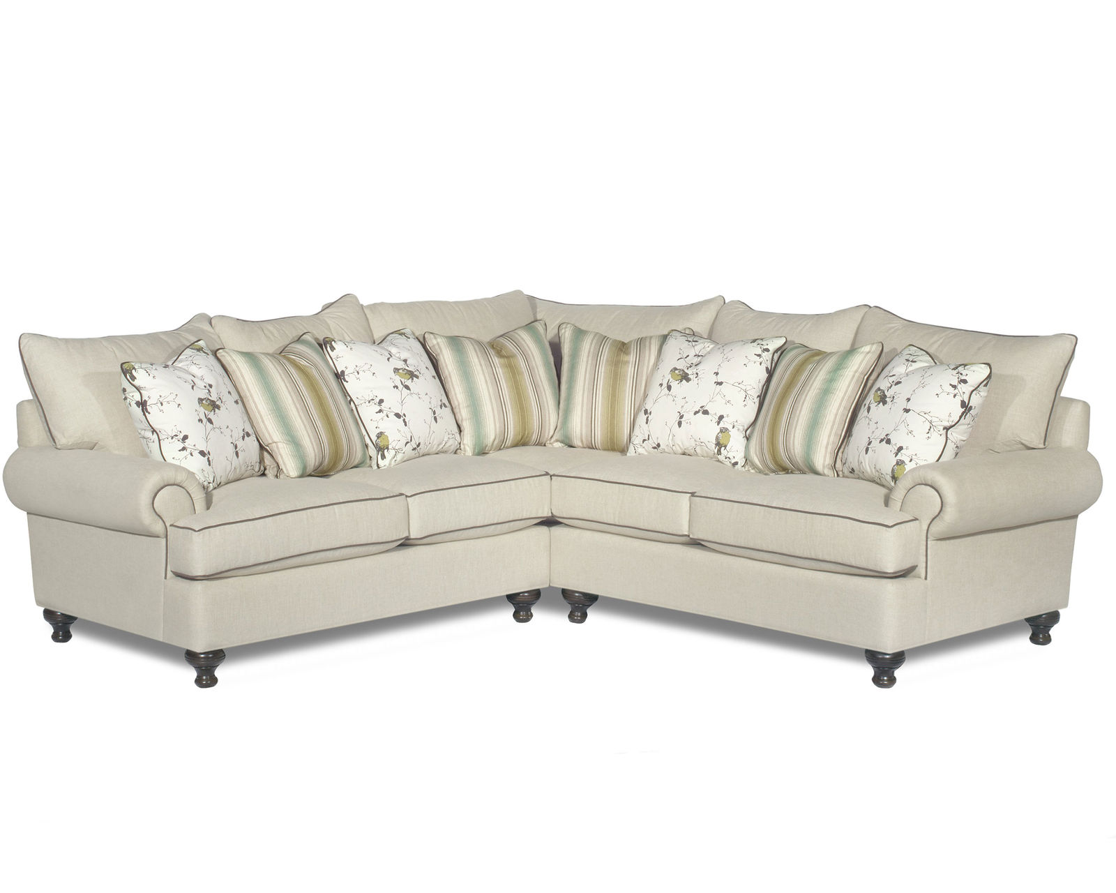 Laurens Stationary Sectional (Performance fabrics) P7117BD-Sect - Sectional Layout F: 100% Dacron polyester encased back cushion