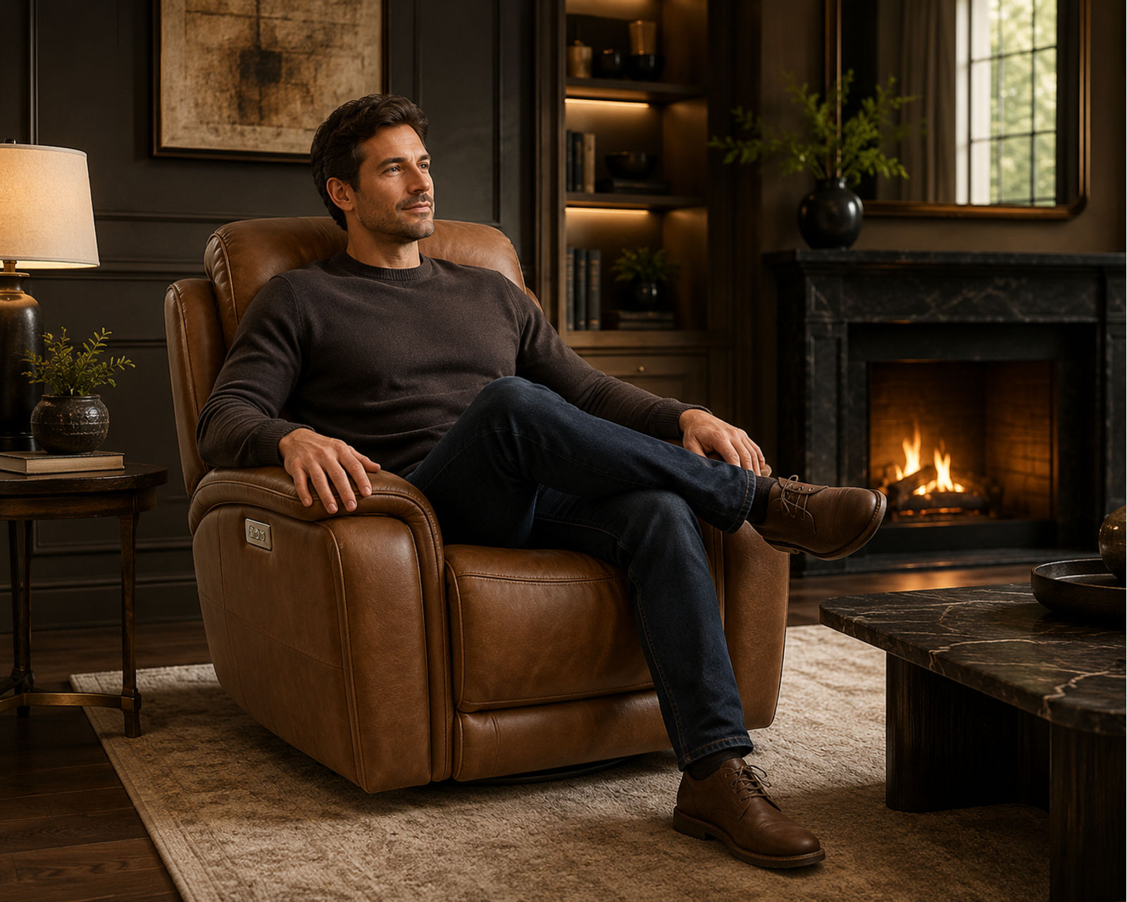Walker 1580-72 Triple Power Gliding Recliner (2 colors) - Triple Power - Power Recline, Power Headrest, Power Lumbar