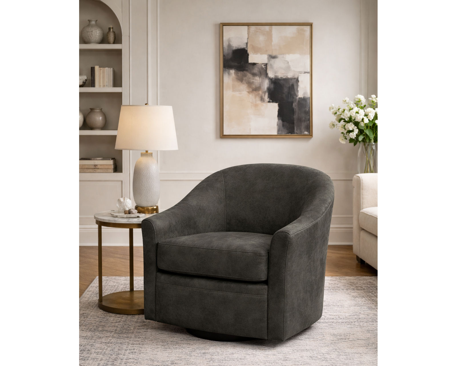 Julien 5J00 Leather Swivel Chair (29 Top-Grain Leather Choices) - Furniture Made for the Way You Live.