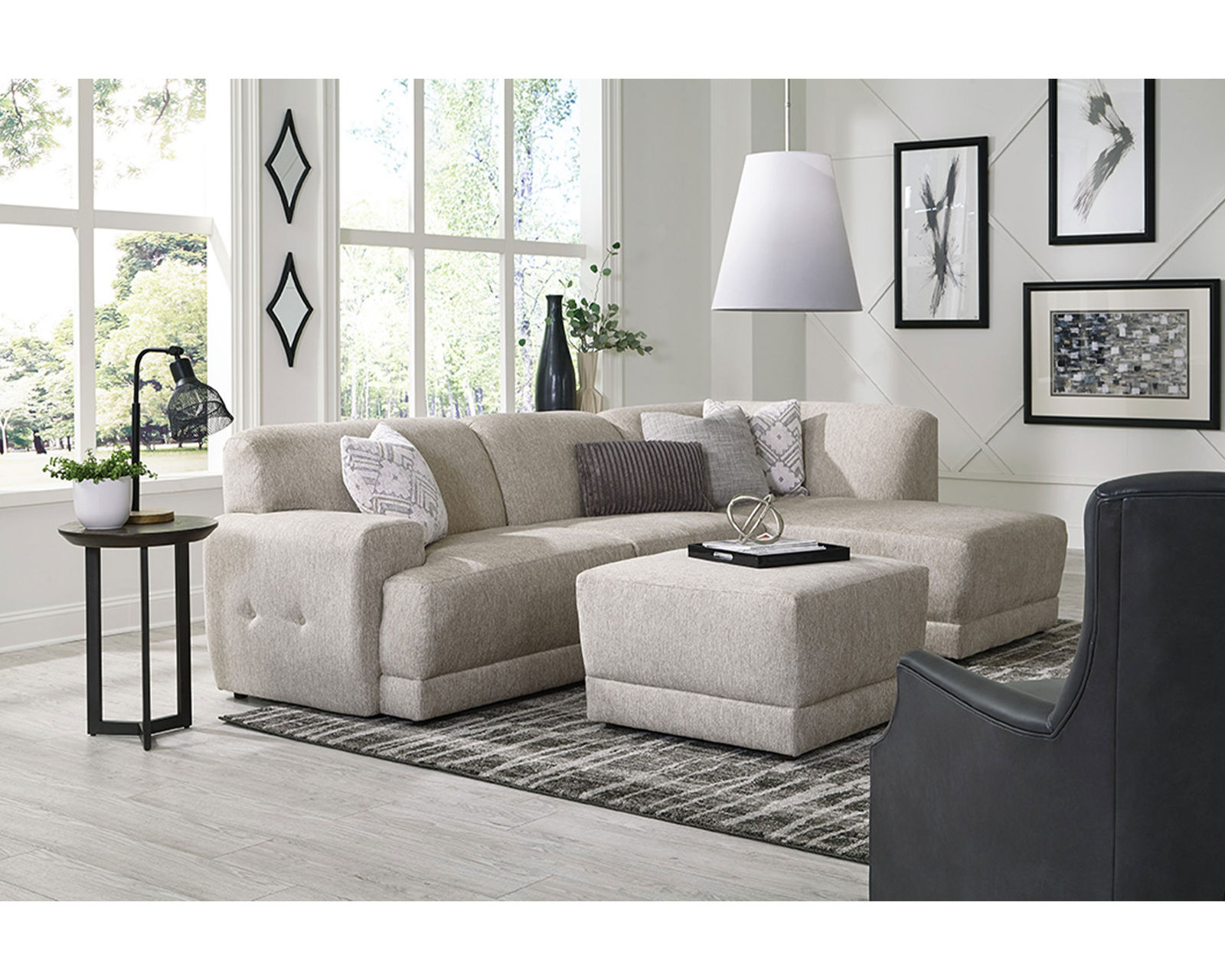 Cole Two Piece Chaise Sectional  (+101 Standard and Performance Fabrics) - Sectional Layout B