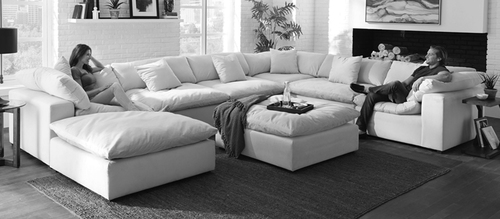 Layout J: 7 Piece Sectional (Includes 1 Ottoman) - 188" x 141"