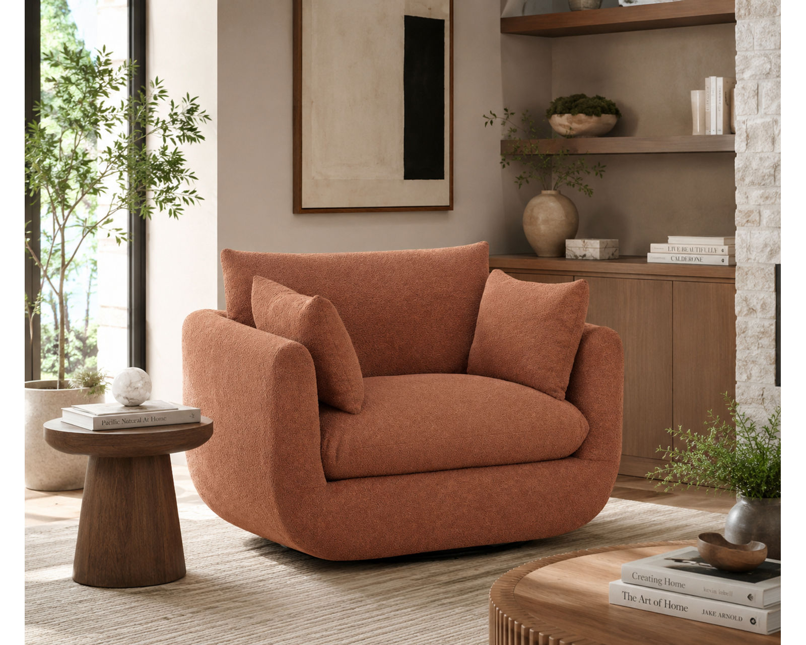 Santina 87" Wide-Seat Two-Cushion Sofa (Two Extra-Wide Seats. Made for Serious Lounging) - Shown in Durable Polyester Color Copper