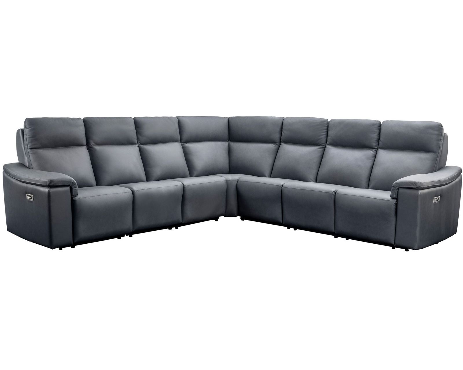 Kayce 4033 Power Headrest Power Reclining Sectional (standard and wide seat widths) +140 leathers - Layout I: Seven Piece Reclining Sectional 121" x 121" (four recliners)