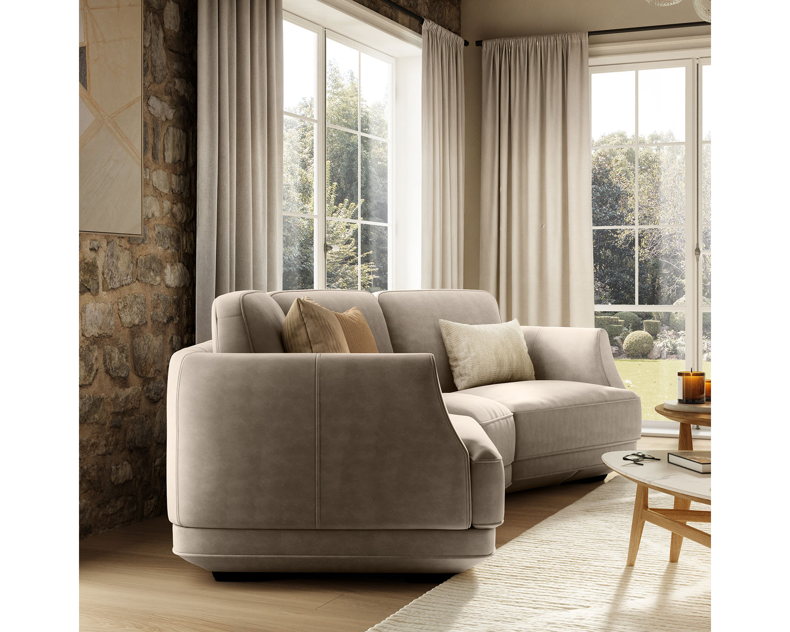 Carter C314 Sectional (+40 fabrics) - Layout C: Three Piece Sectional 115" x 51"