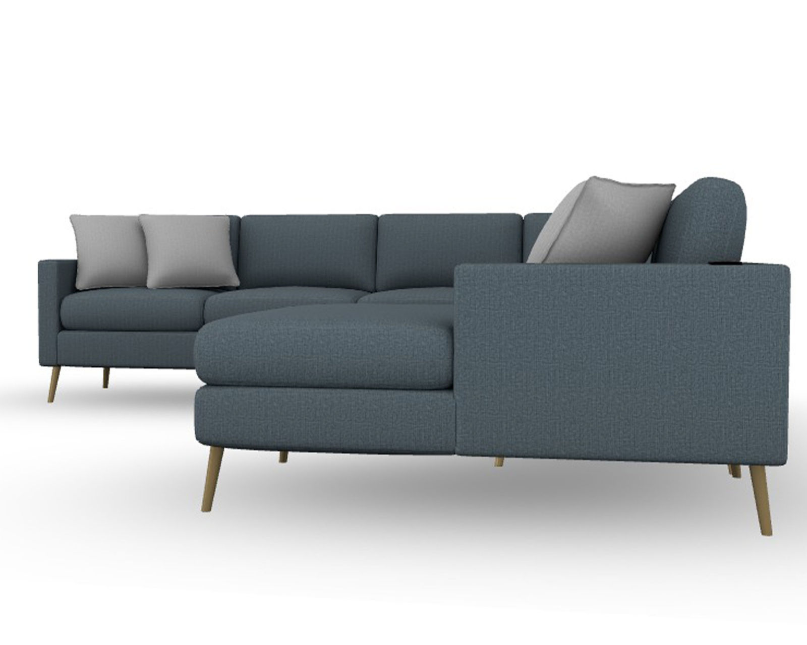 Trafton M10 Stationary Sectional (+139 fabrics)USB charging - Layout G: Four Piece Sectional 92" x 124" (Two USB chargers)