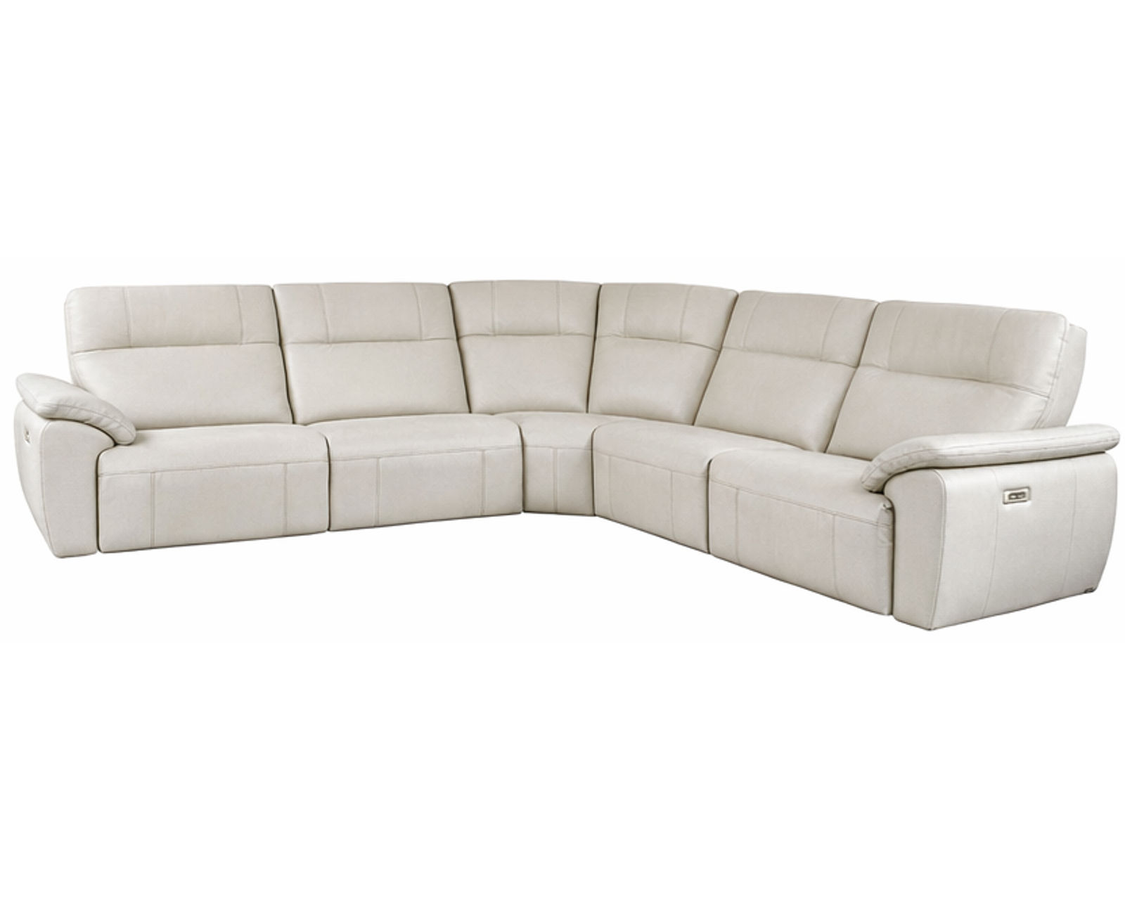 Rowan 4077 Reclining Chaise Sectional (standard and wide seat widths) +140 leathers  - Layout A: Five Piece Sectional 98" x 98" (2 recliners)