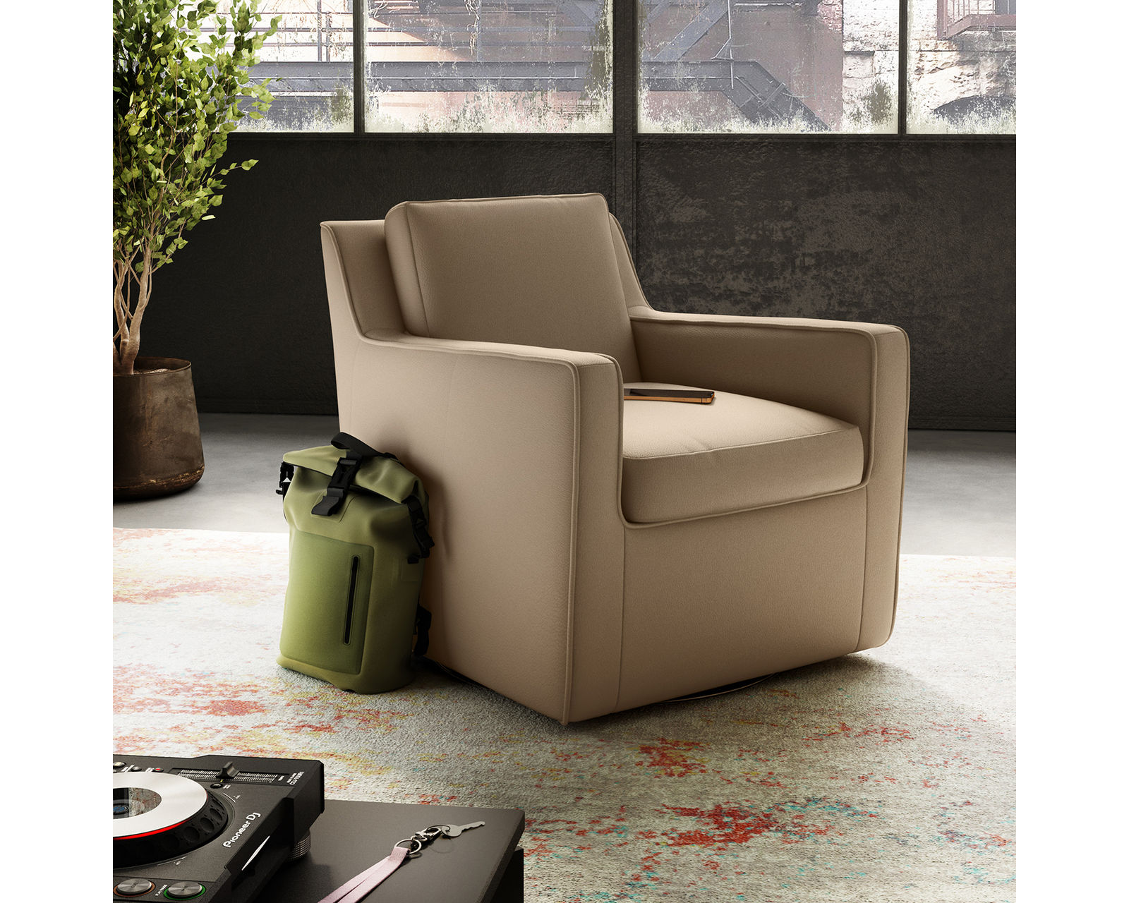Boston C259 Sofa (85" or 95") +40 fabrics - Boston Swivel Chair