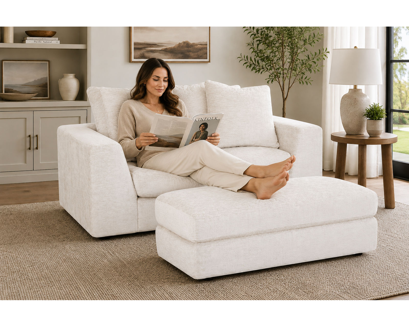 Haswell 99" Pillow Back Sofa (Sink-In Comfort. Modern Style. Made to Relaxation) - The Designer Look—Without the Designer Budget.