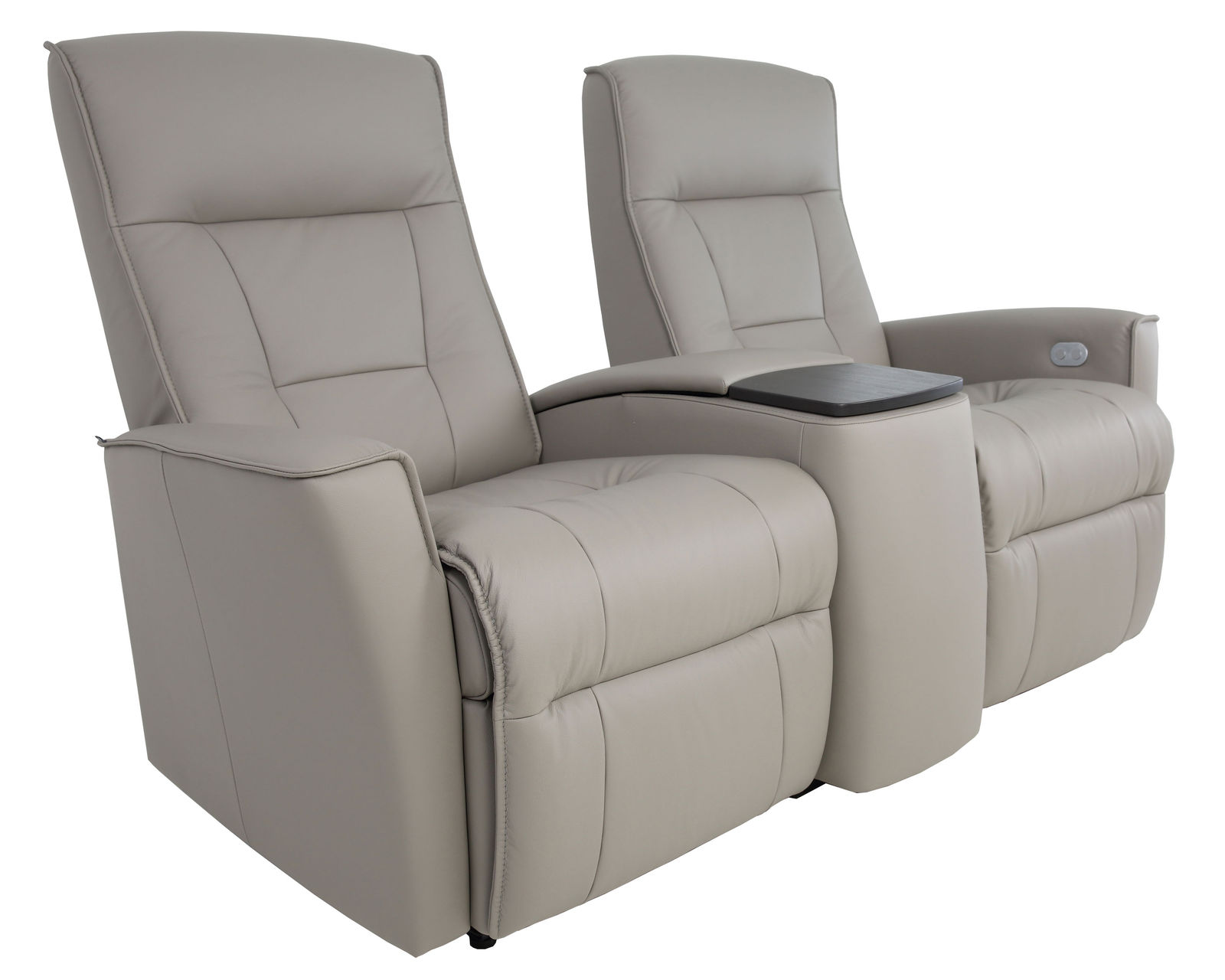Harstad Three Piece Home Theater Power Reclining Sectional (+40 Top-Grain Leathers) - Harstad Three Piece Home Theater Sectional (Made to order leathers)