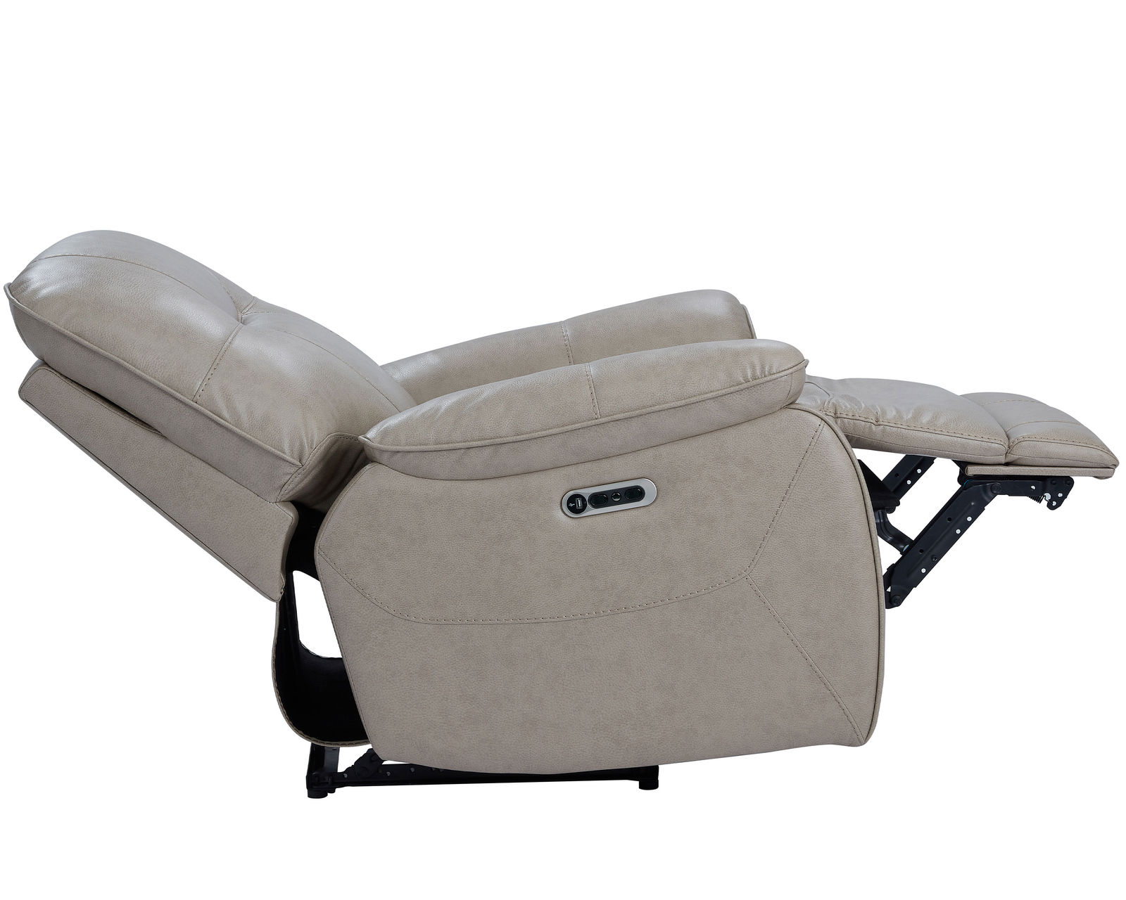 Axel Power Headrest Power Recliner in Parchment (In stock) - Axel Power Headrest Power Recliner in Parchment (Leather like fabric)