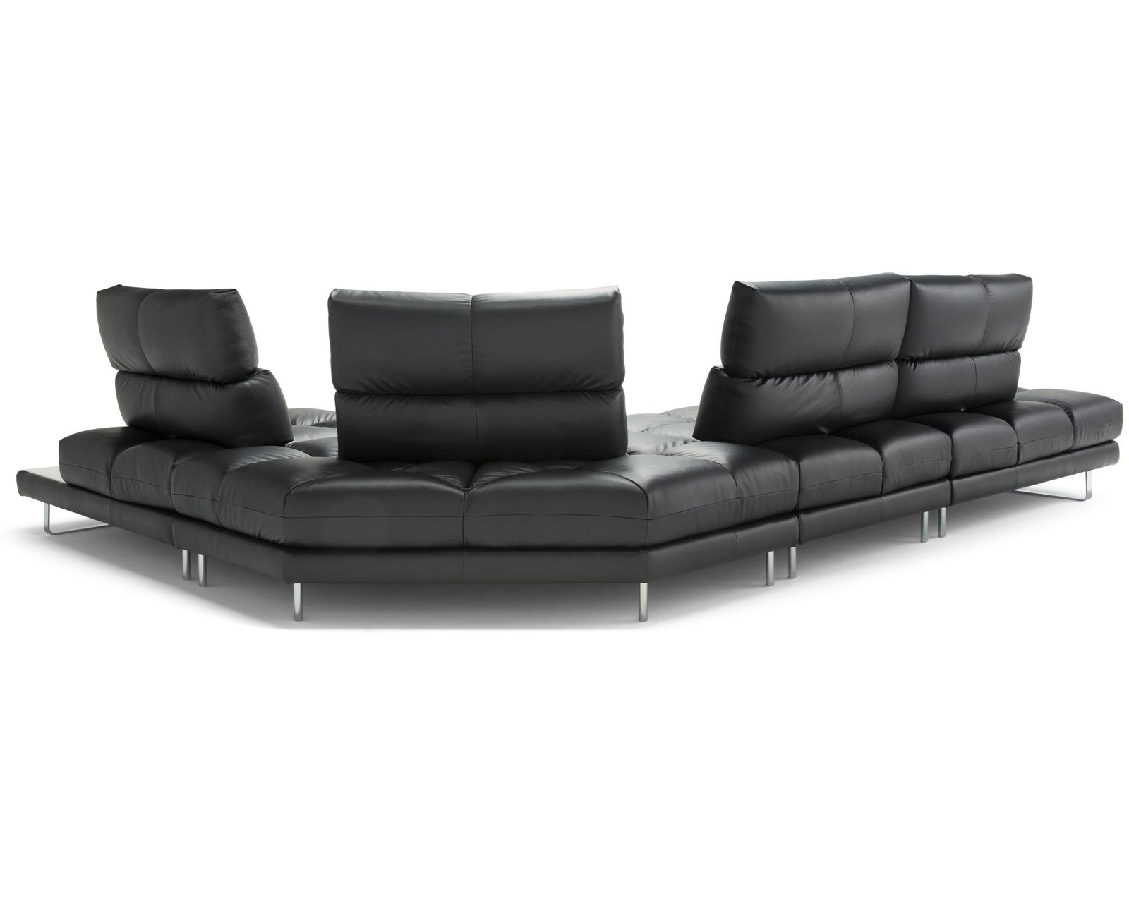 Roma X257 Sectional - adjustable seat depth (+50 leathers) - Layout H: Four Piece Sectional 153" x 117"