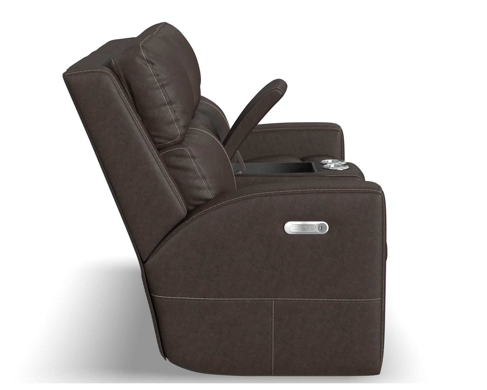Score Zero Gravity Leather Power Reclining Sofa with Power Headrests and Lumbar (Colors Available) - Home button returns the headrest, footrest, and lumbar support to their original positions 