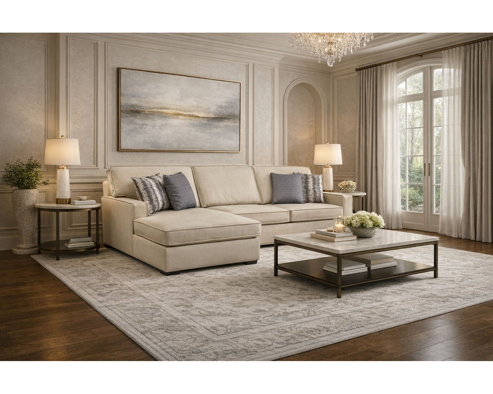 Lyndon Stationary Sectional (+ 100 Standard and Performance Fabrics) - Layout A: Two Piece Sectional 70" x 124"