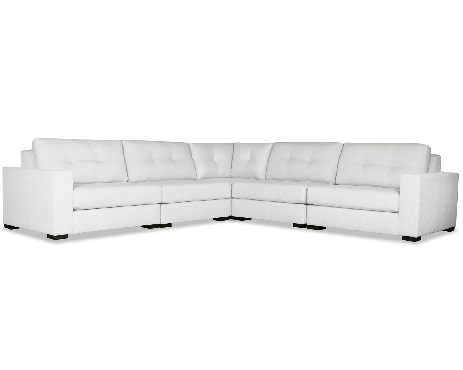  Veranda Buttoned 5 Pieces Modular Sectional D (Choice of Colors) - Veranda Buttoned 5 Pieces Modular Sectional in White