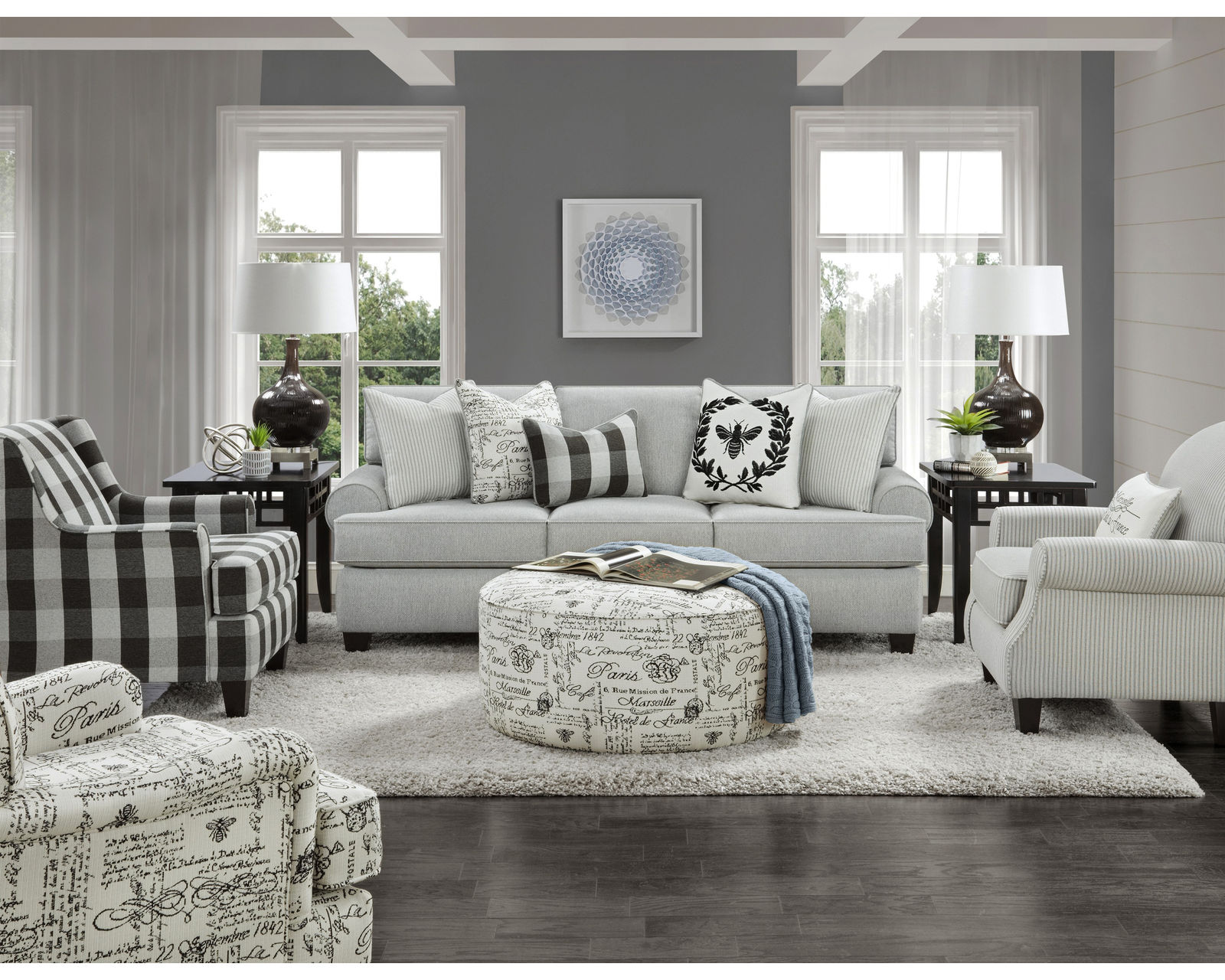 Dizzy Iron 88" Sofa (includes pillows) - Entire room available and on sale