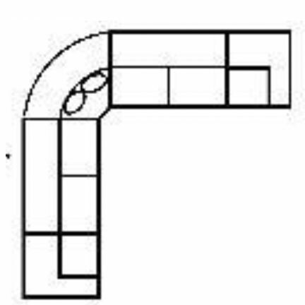 Layout C: Five Piece Reclining Sectional 143" x 143" (2 Recliners)