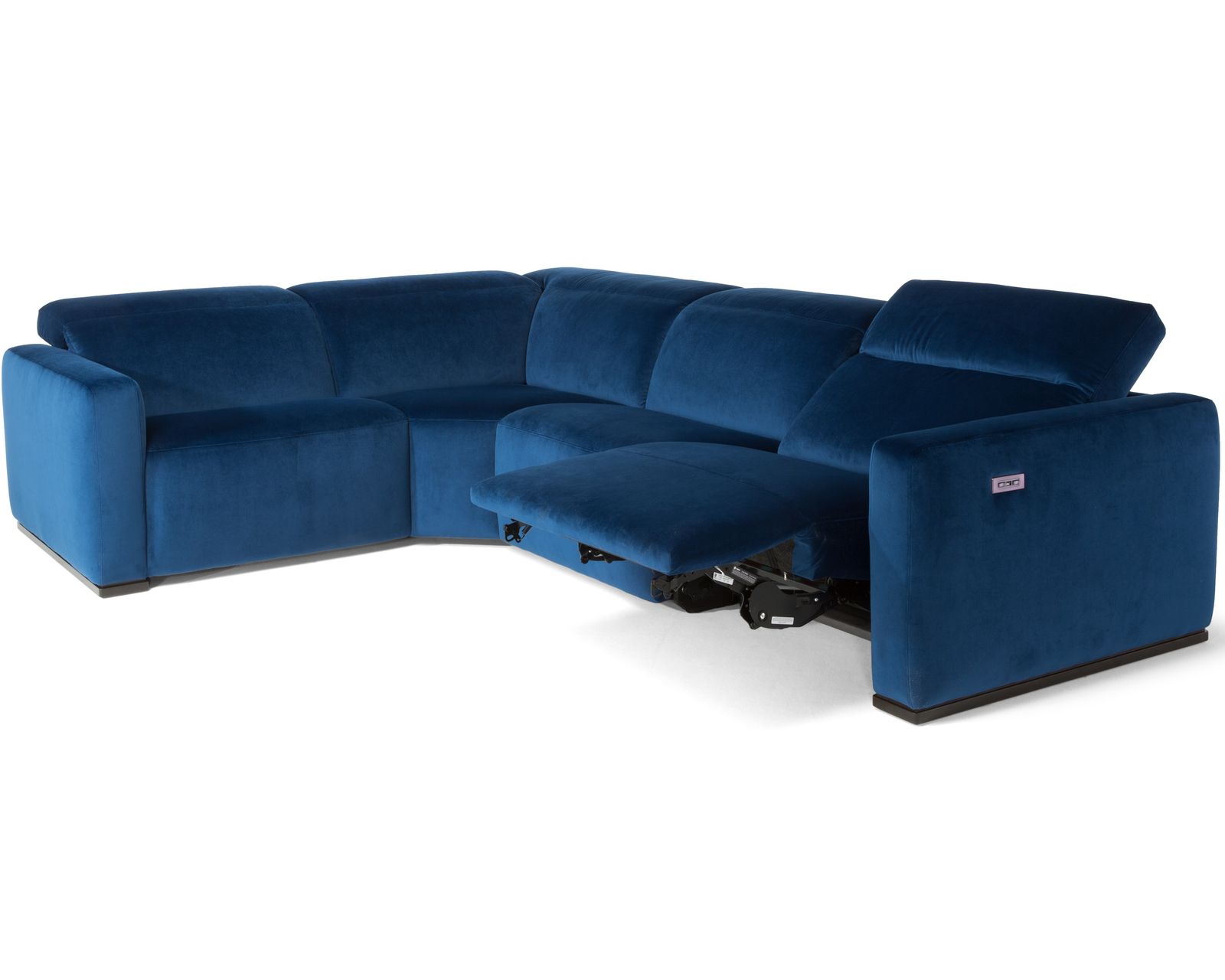 Baltimora C260 Power Headrest Power Reclining Sectional (+50 leathers) - Layout D: Four Piece Sectional 92" x 126" (2 recliners)