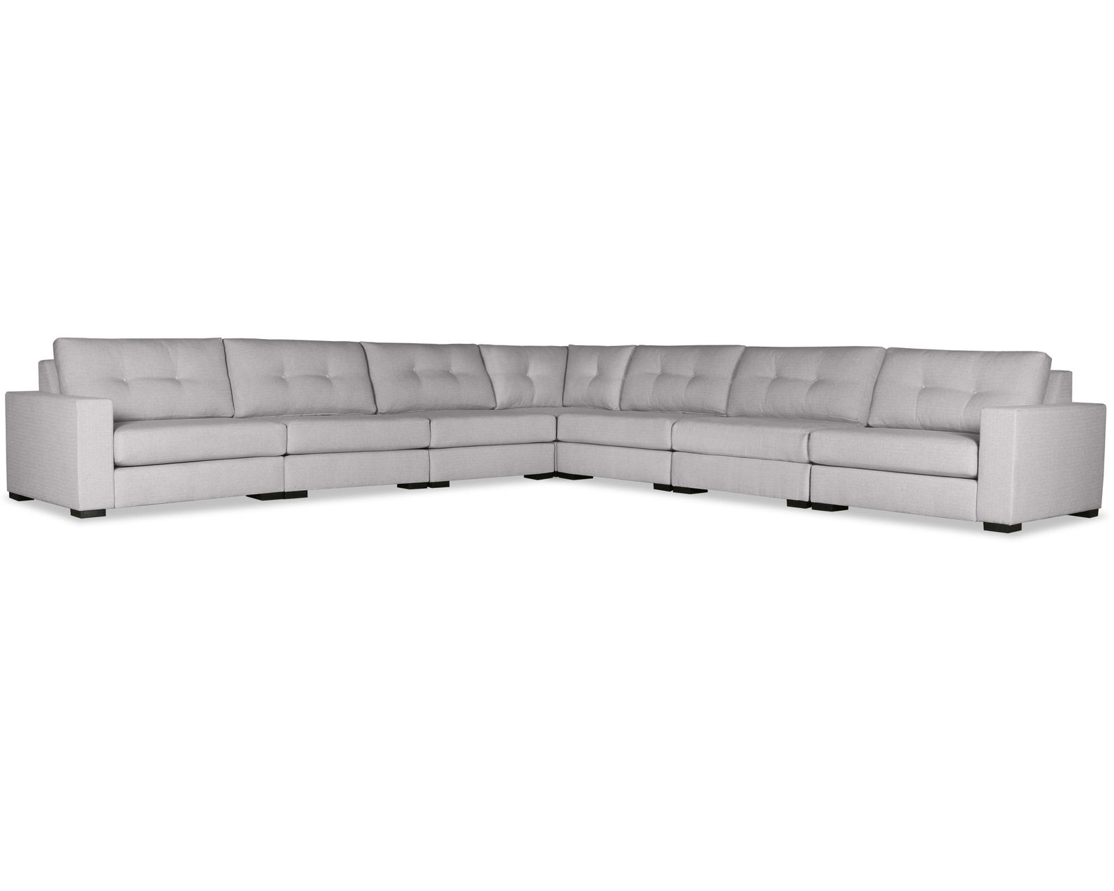 Veranda Buttoned 7 Pieces Modular Sectional (Choice of Colors) - Veranda Buttoned 7 Pieces Modular Sectional in Grey