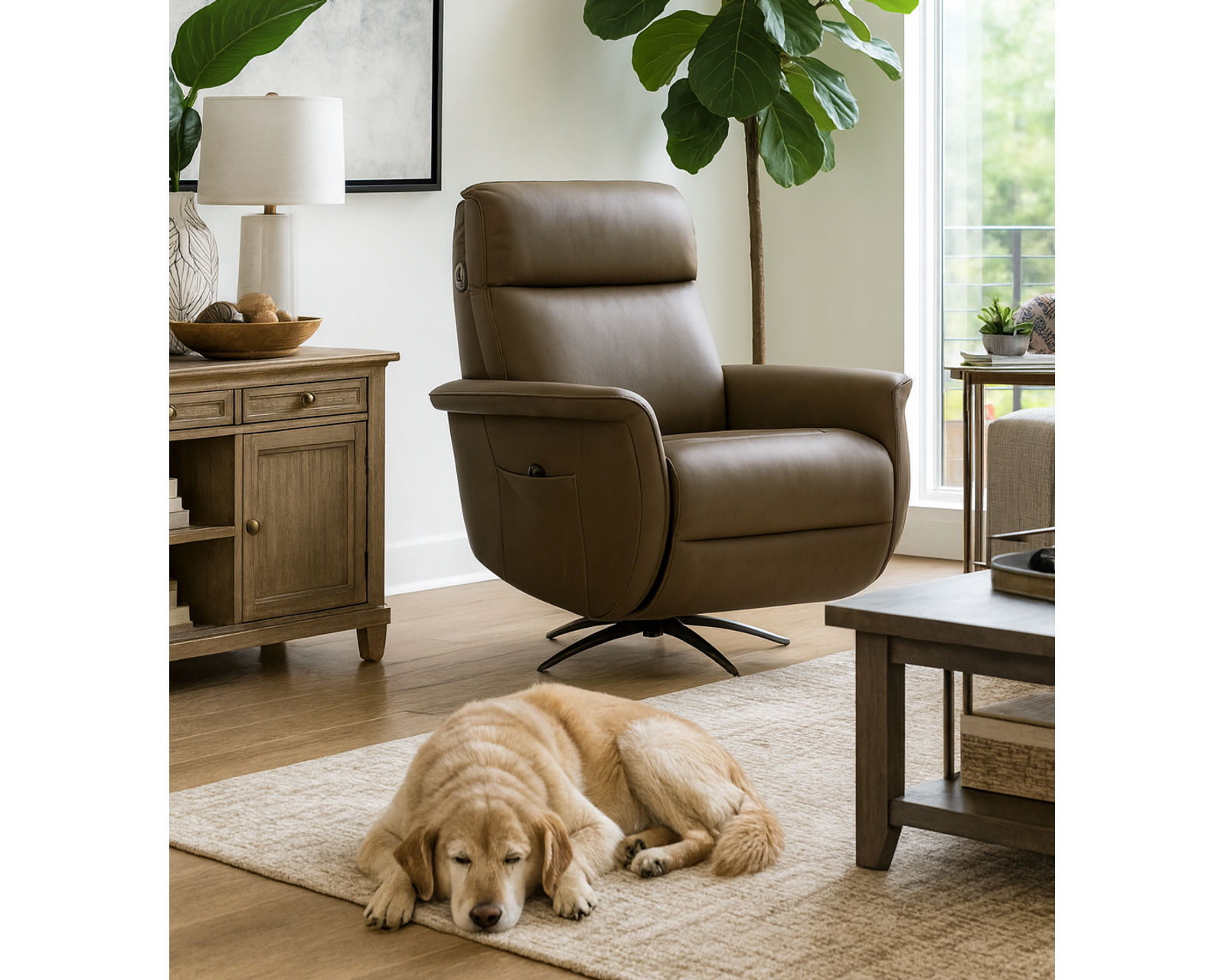 Haven Leather Zero Gravity Triple Power Swivel Recliner with Heat, Massage & Ventilation (2 colors) in stock - Haven Triple Power Swivel Recliner with Heat, Massage & Ventilation