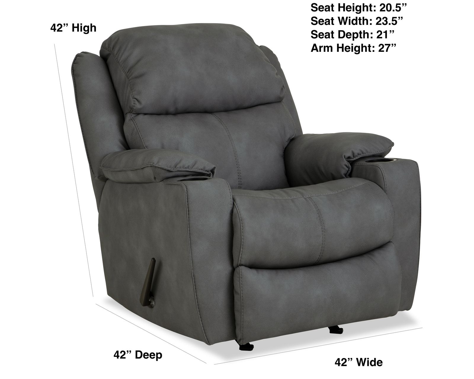 Timber Zero Gravity Rocker Recliner (Performance fabric Grey) In stock - Timber Zero Gravity Rocker Recliner (Performance fabric Grey) In stock