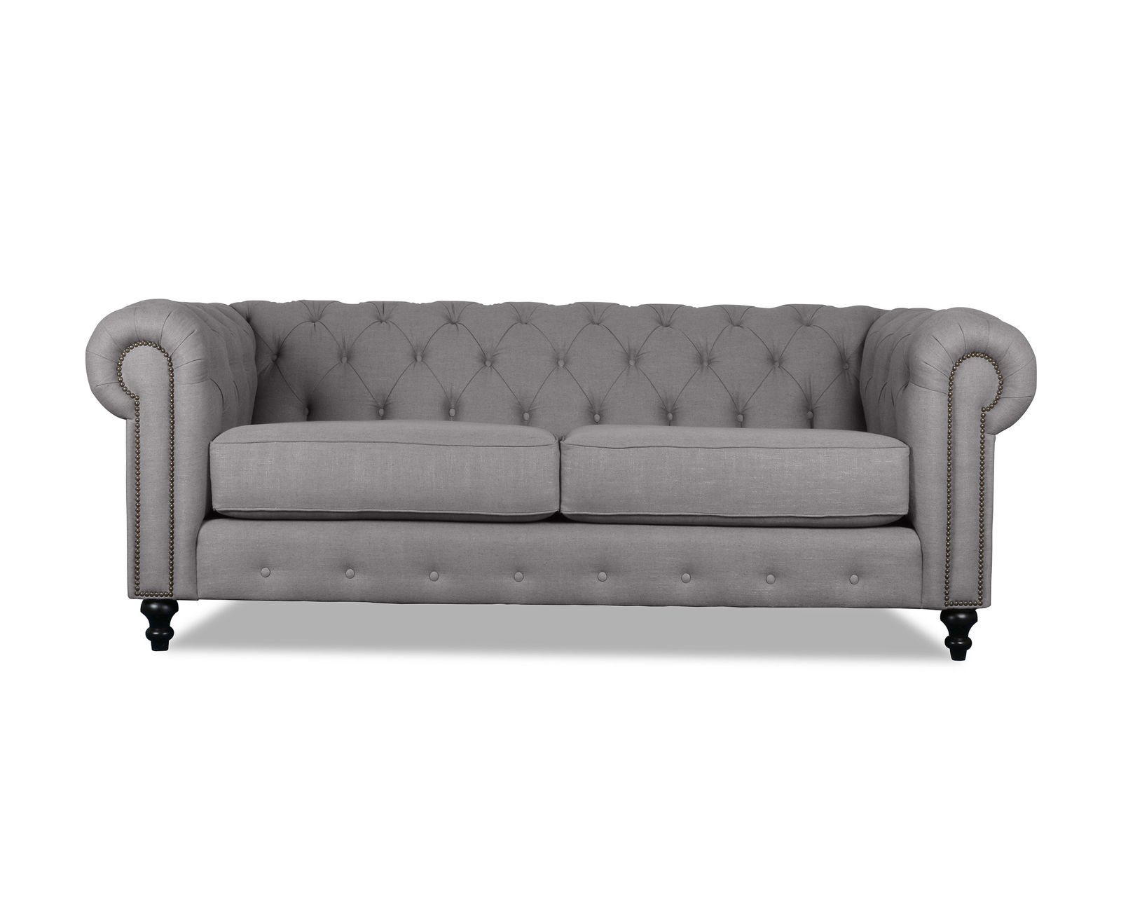 London Tufted Sofa in Grey - 72" - 90" - 103" - London Tufted Sofa 72" Grey